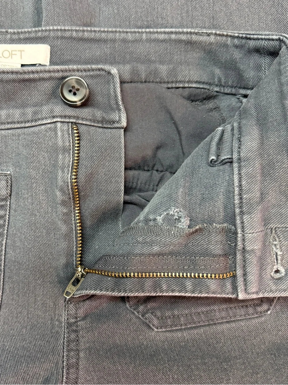 LOFT Women’s High-Rise Patch-Pocket Wide-Leg Jeans/Pants Size 0 Petite